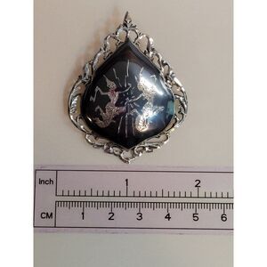 Siam Sterling Silver Niello Pin ~ Large